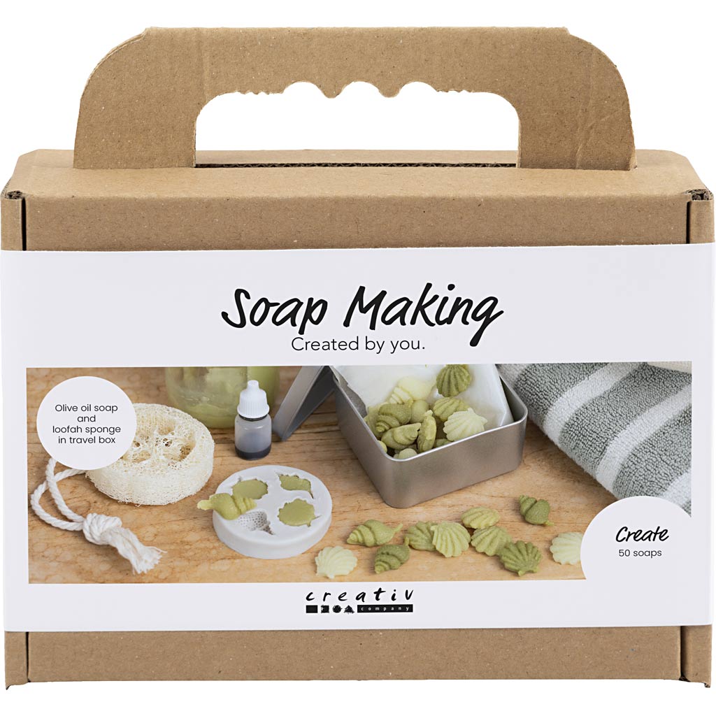 Creativ company mini hobby set soap making, shells, olive green, 1 box