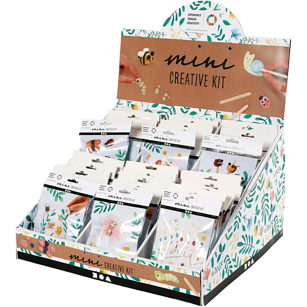 Silk clay display with creative mini kits, h: 539 mm, 42 set 1 box