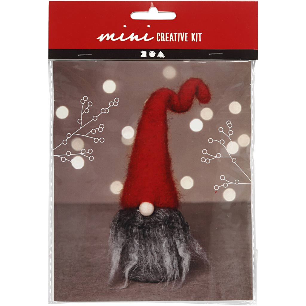 Creativ company mini hobby set, Christmas gnome with gray beard, h: 13 cm, 1 box