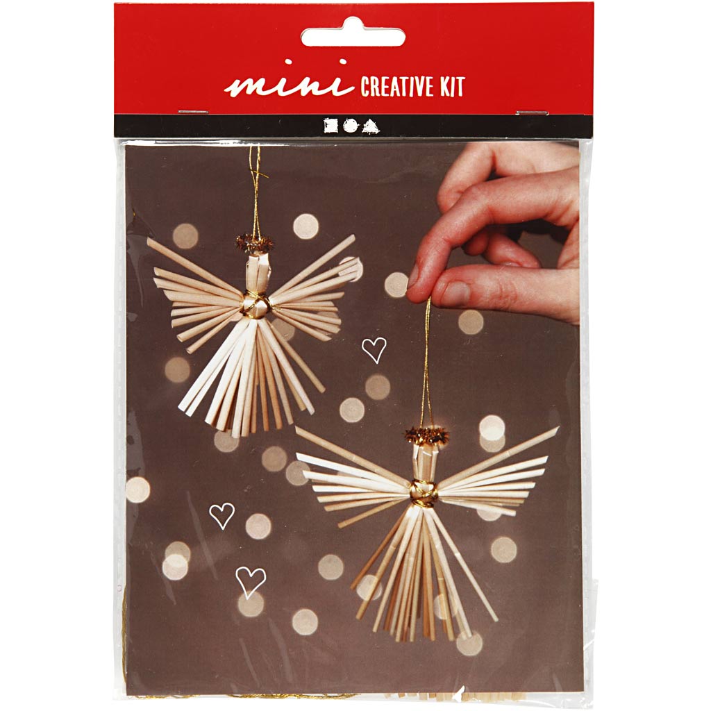 Creativ company creative mini kit, angel of straw, h: 8 cm, 1 box