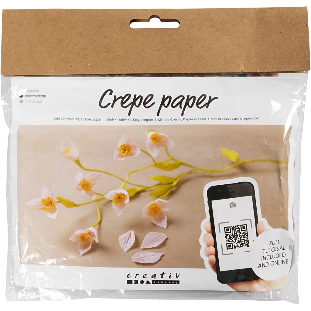 Creativ company mini hobbyset crêpepapier, kersentak, crêpe-verhouding: 180%, 1 doos