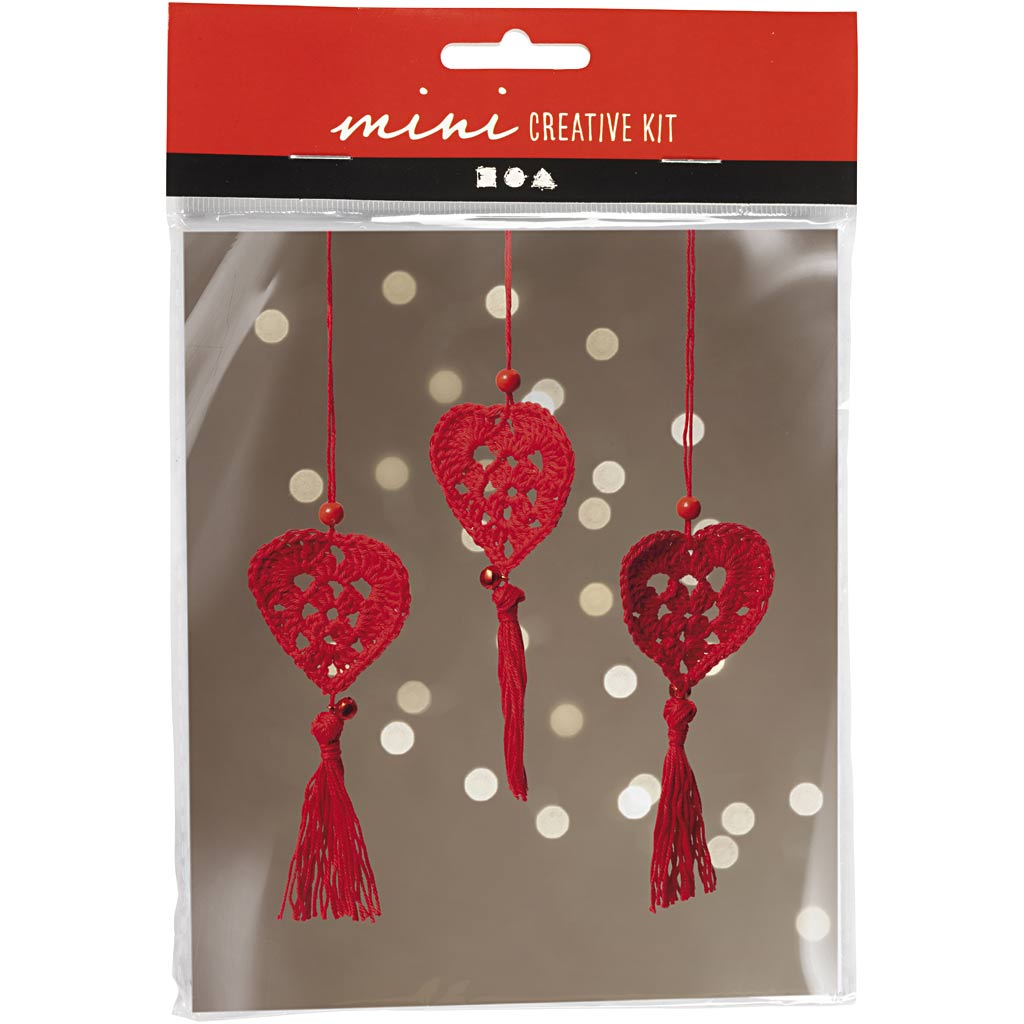 Creativ company mini hobbyset haken, harten, 1 doos