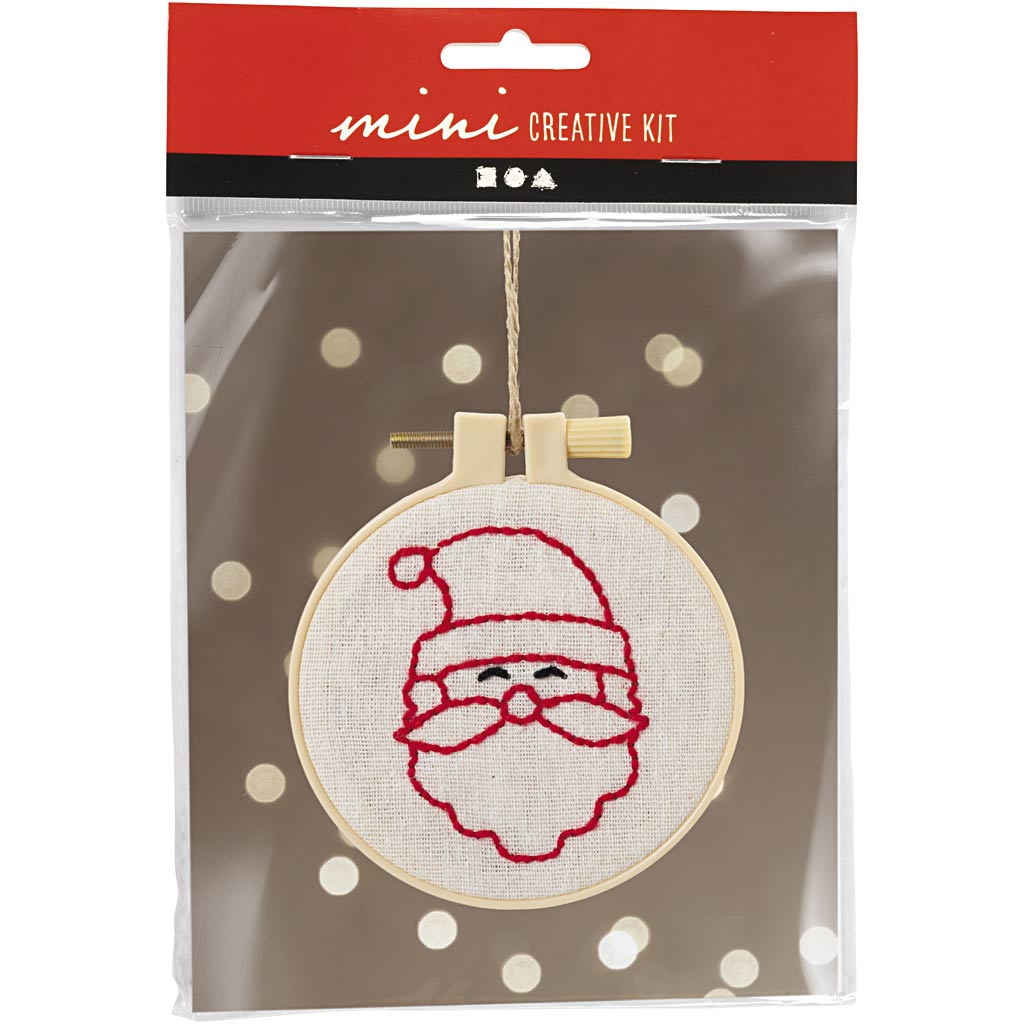 Creativ company mini hobbyset borduurwerk, kerstman, 1 doos