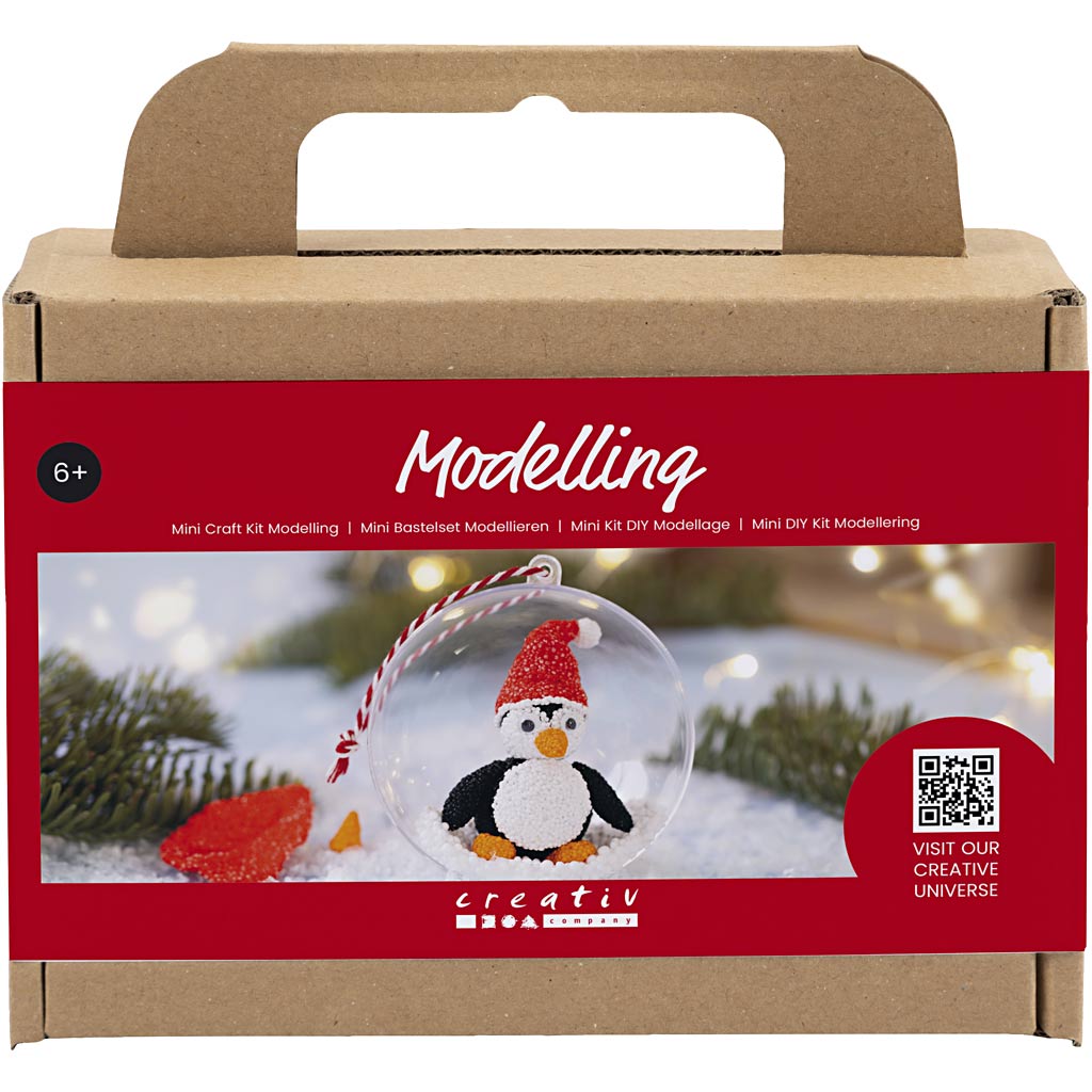 Creativ company mini hobbyset boetseren, pinguïn, 1 doos