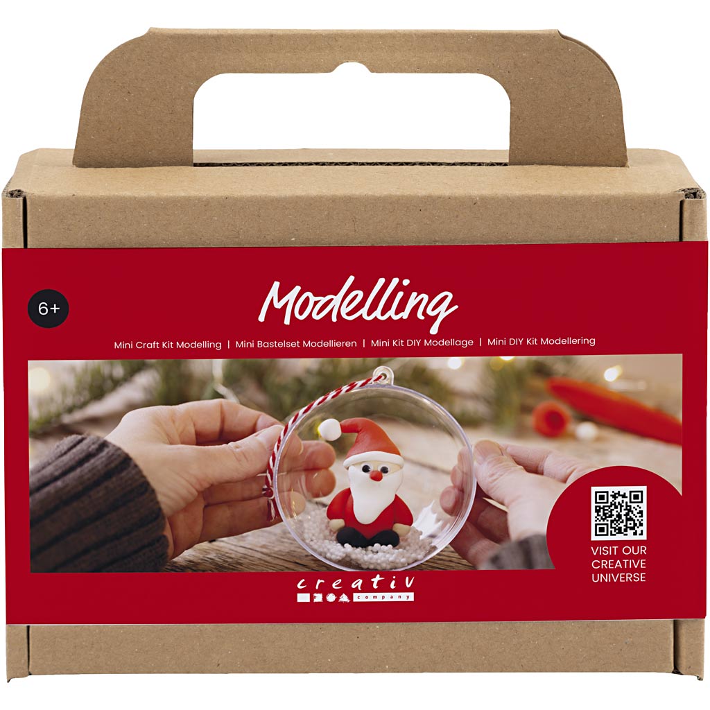 Creativ company mini hobbyset boetseren, kerstman, rood wit, 1 doos
