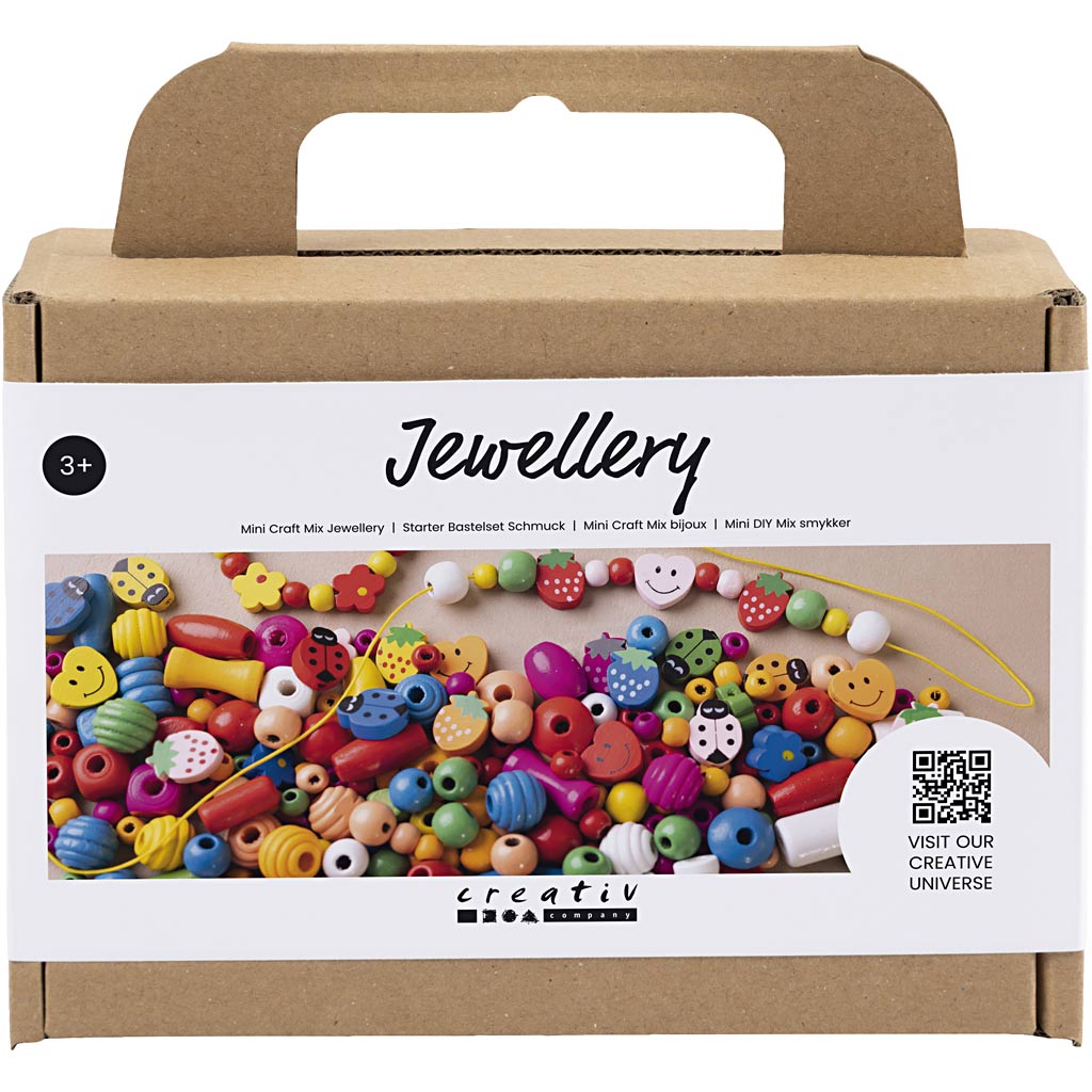 Creativ company mini creatieve box sieraden, ca. 564 stuk, vrolijke kleuren, 1 doos