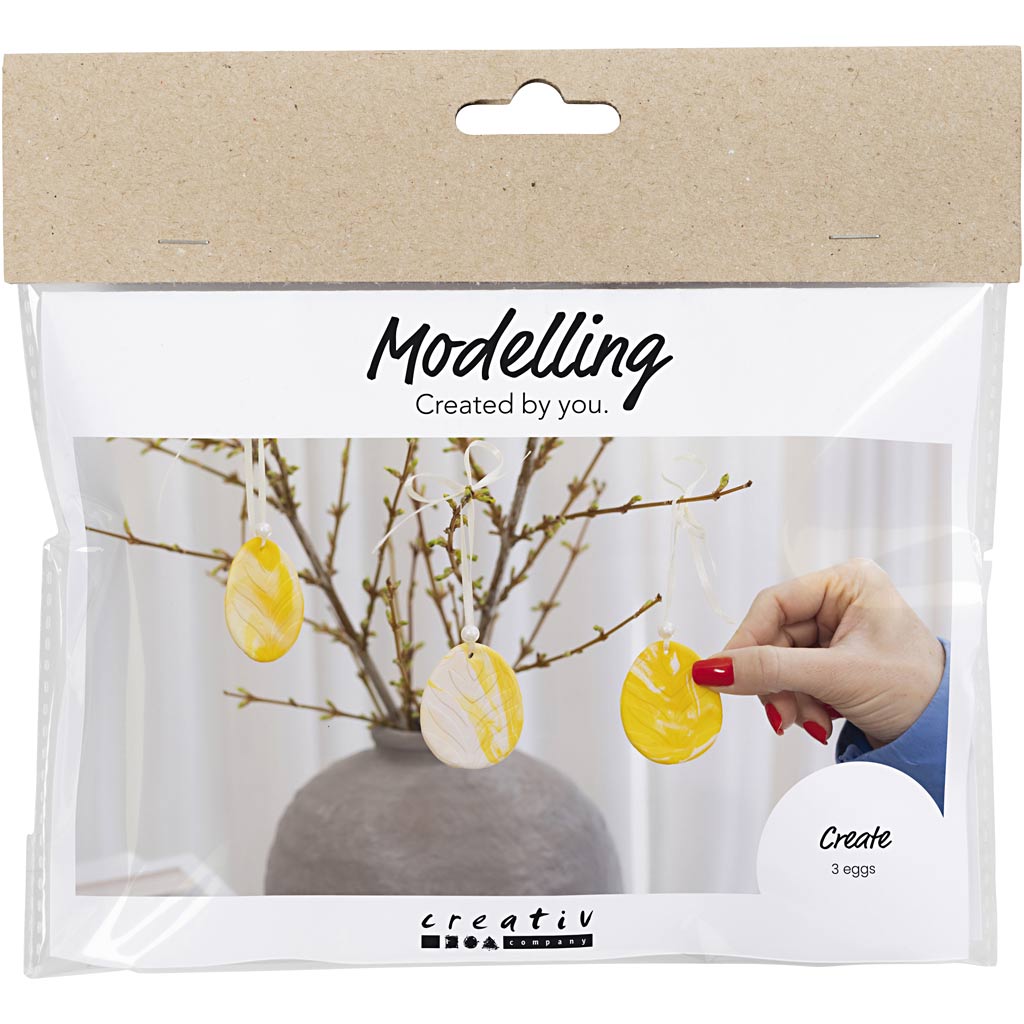 Creativ company mini hobbyset boetseren, ei, lichtgeel, pastelkleuren, 1 doos