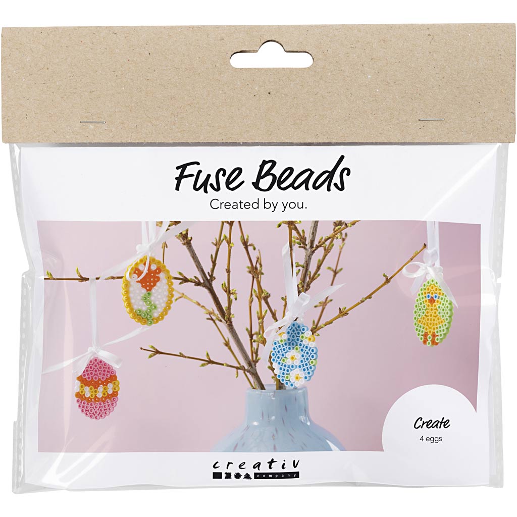 Creativ company mini hobbyset strijkkralen, hangende eierdecoraties, diverse kleuren, 1 doos