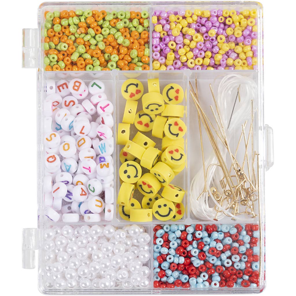 Creativ company creatieve box sieraden, regenboogmix, ca. 1800+ stuk, regenboogkleuren, 1 doos