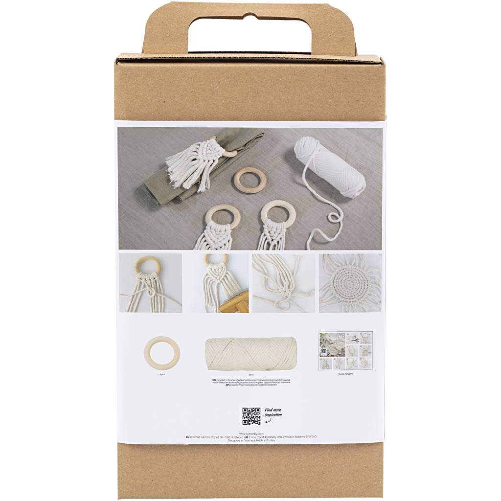 Creativ company hobby set macramé, table decoration, off white, 1 box