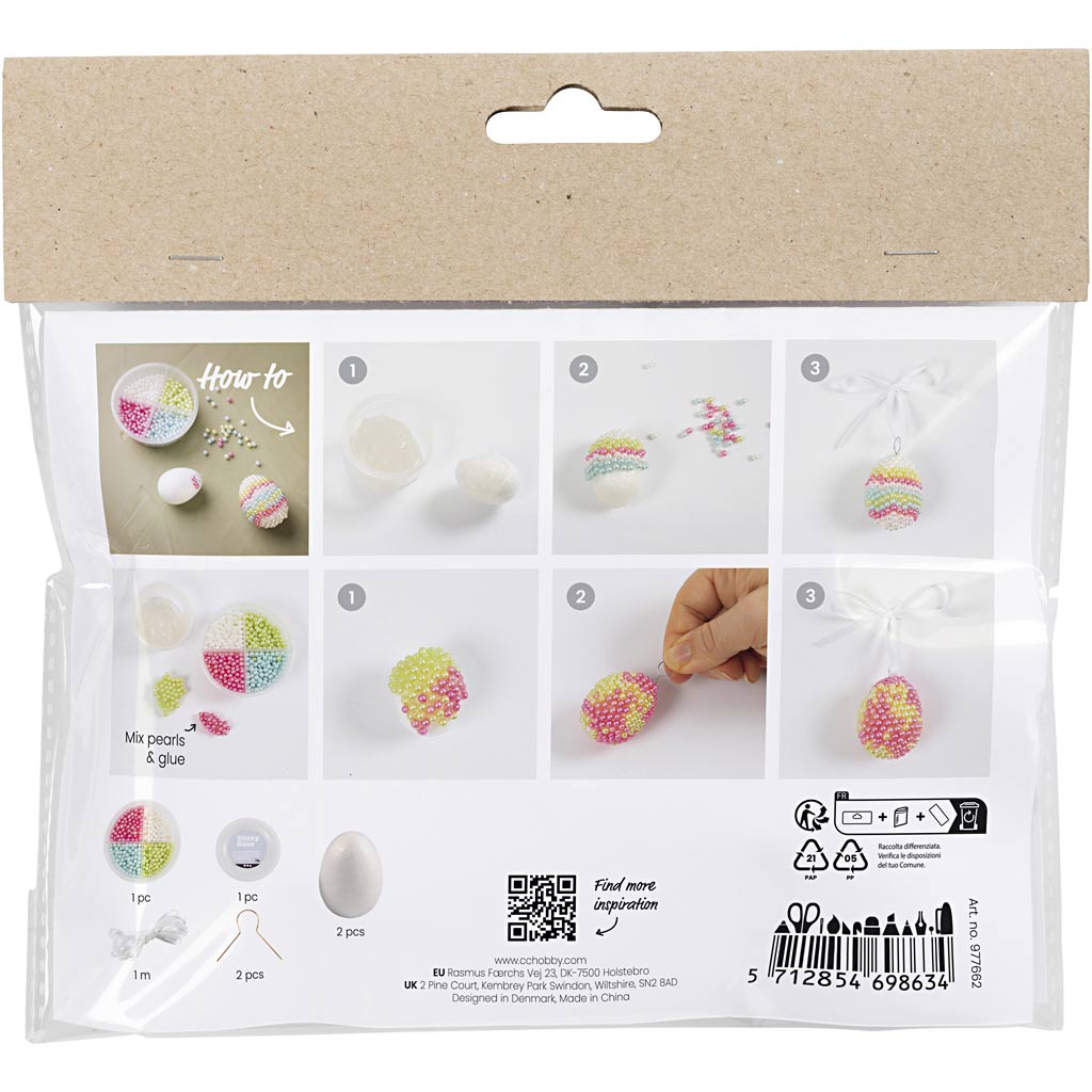Creative Company Mini Hobbyset Modellazione di uova con perline, 2 °.