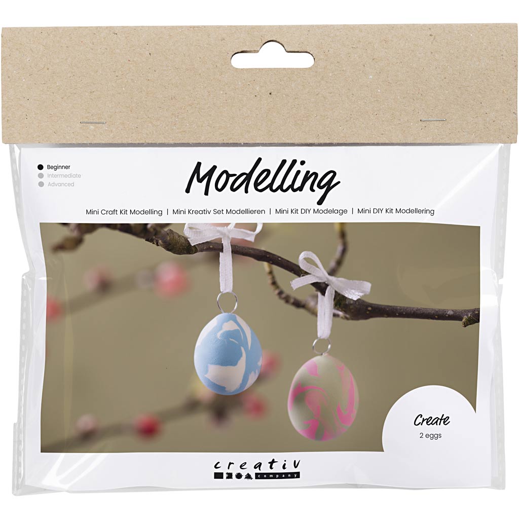 Creativ company mini hobby set modeling, marbled eggs, 1 box
