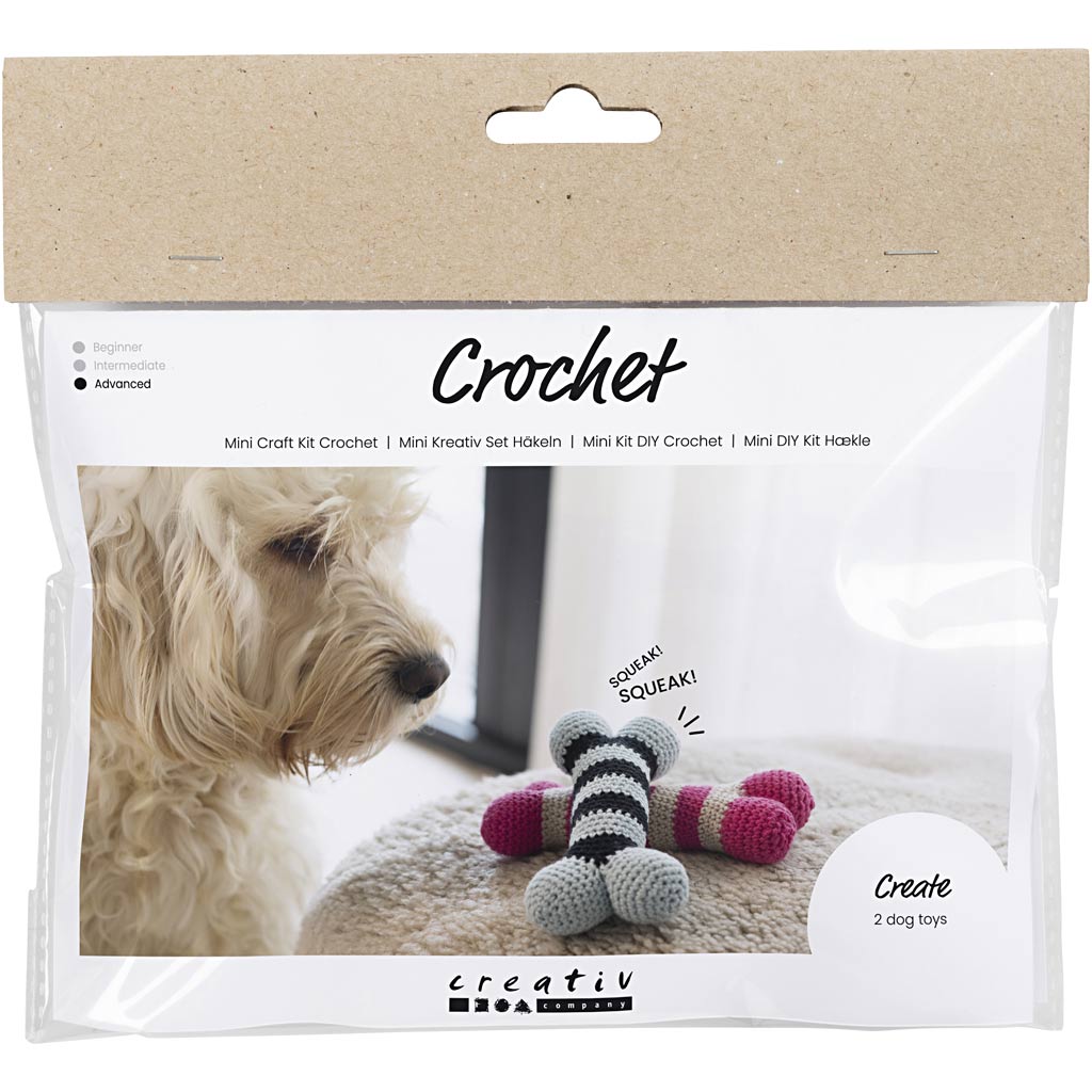 Creativ company mini hobby set crochet, dog bone, 1 box