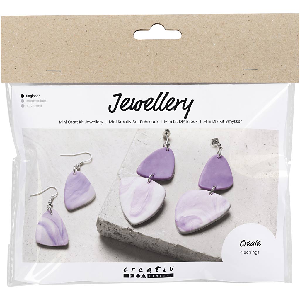 Creativ Company Mini Hobbyset Boucles d'oreilles bijoux violettes