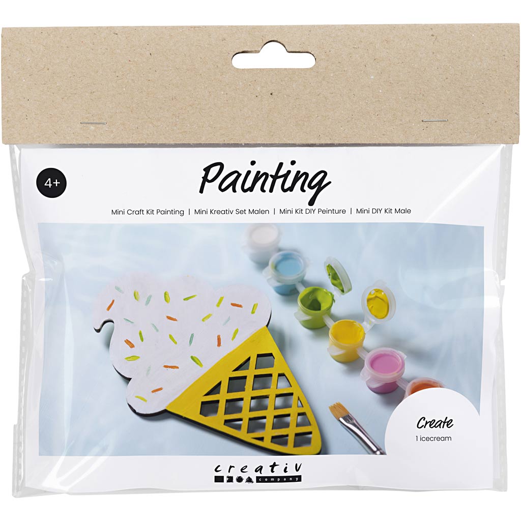 Creativ company mini hobbyset schilderen, ijshoorntje, diverse kleuren, 1 doos