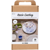 Creativ company hobby set resin casting, round tray with marble effect, blue, white, 1 box