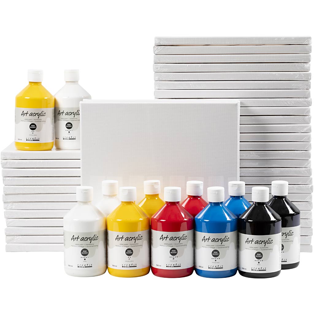 Pigment art school, semi-glanzend, primair kleuren, 1 set