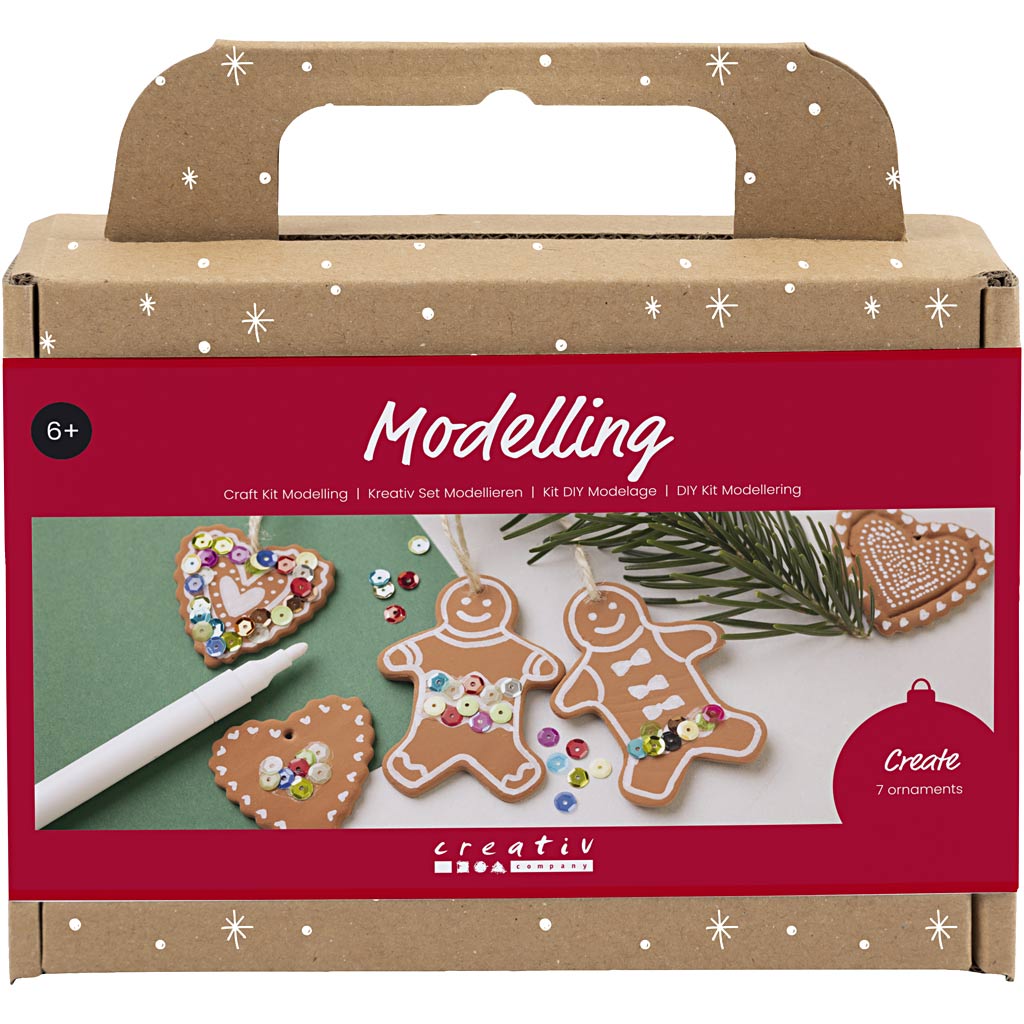 Creativ company hobbyset boetseren, kleine taartfiguren, midden bruin, 1 doos