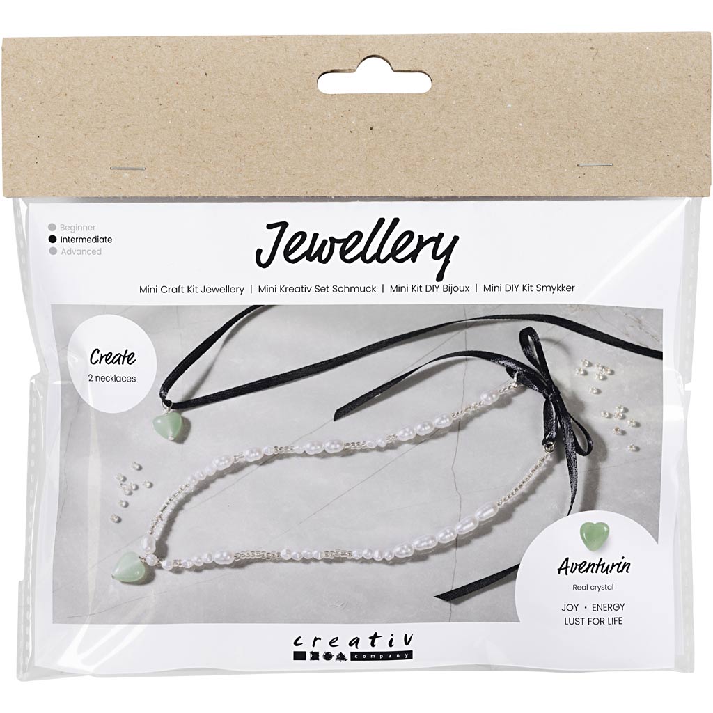 Creativ company mini hobbyset sieraden, aventurien hart, helder, 1 doos
