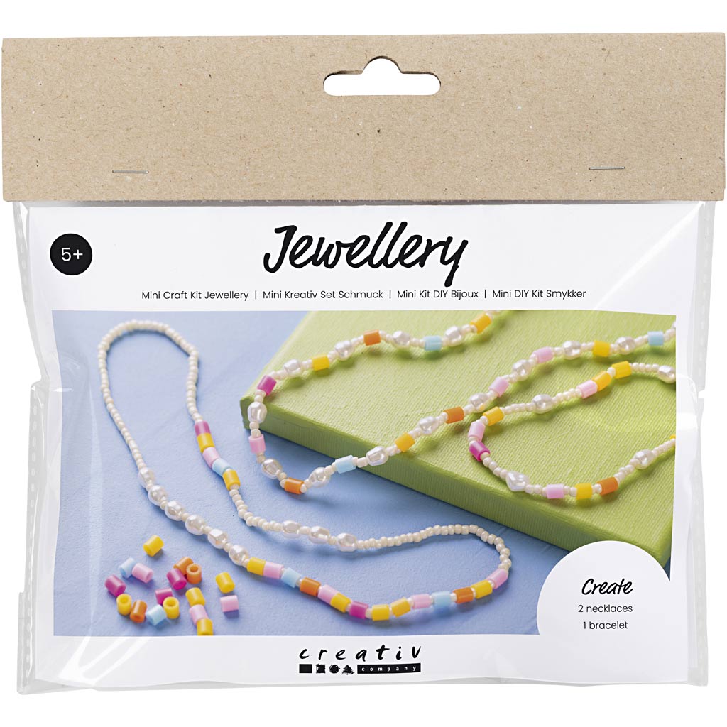 Creativ company mini hobbyset sieraden, halskettingen en armband, diverse kleuren, 1 doos