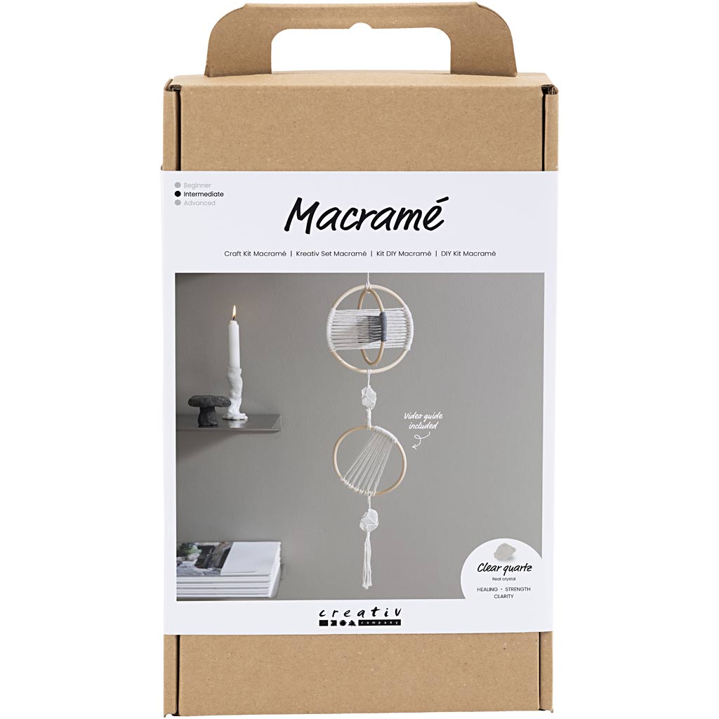 Creativ company hobbyset macramé, mobiel, grijs, off white, 1 doos