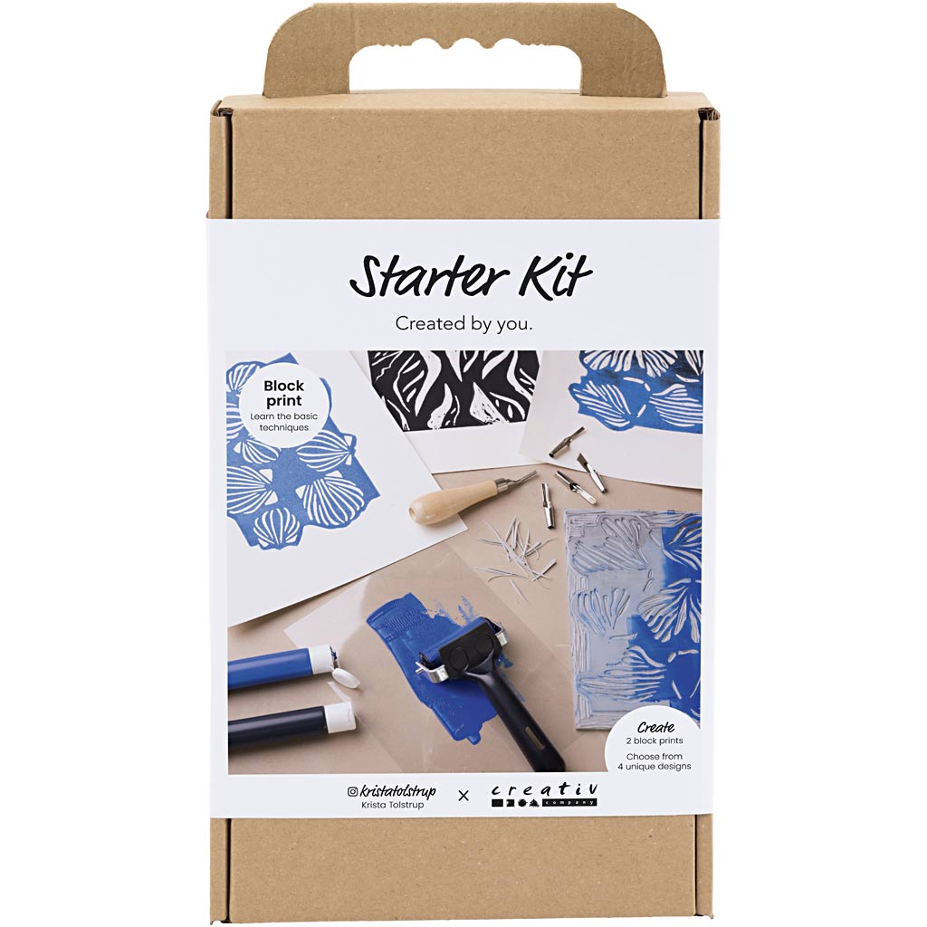 Creativ company starter hobbyset blokdrukken, 1 doos
