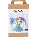 Creativ company hobbyset bloemen van eierdozen, pastelkleuren, 1 doos