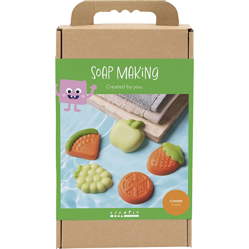 Creativ company hobbyset zeep maken, fruit, groen, oranje, 1 doos