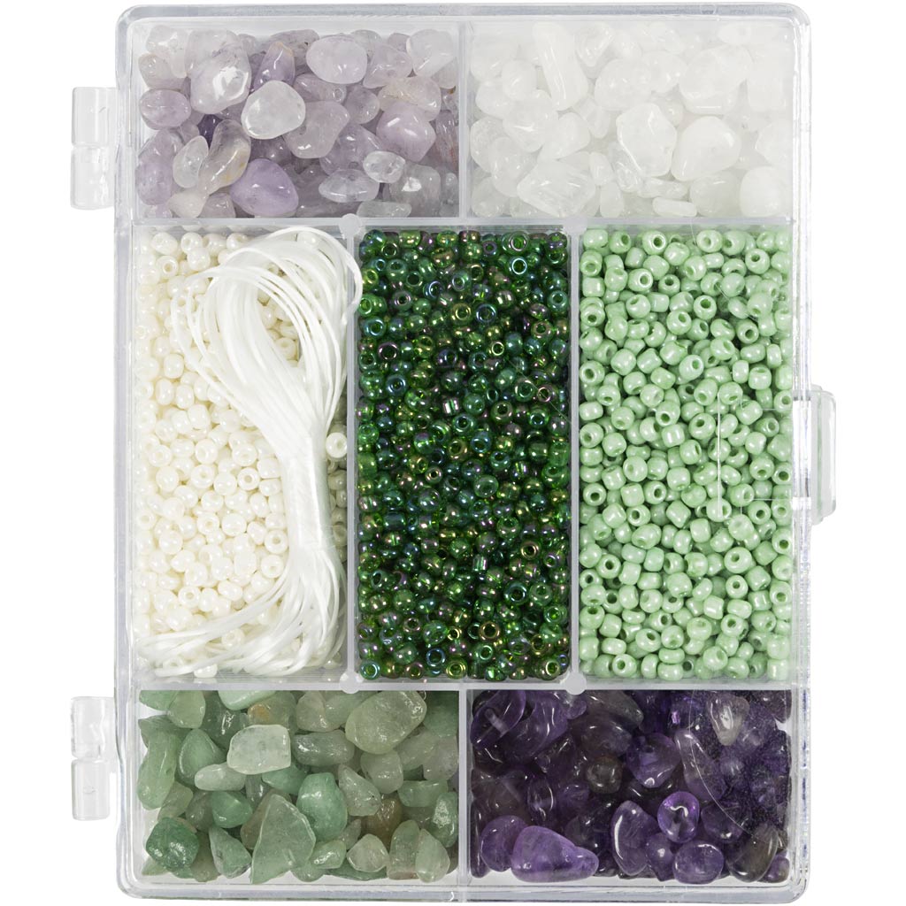 Creativ company creatieve box sieraden, kristallen, afm 2,6-10 mm, gatgrootte 0,8-1,2 mm, ca. 2460 stuk, diverse kleuren, 1 doos