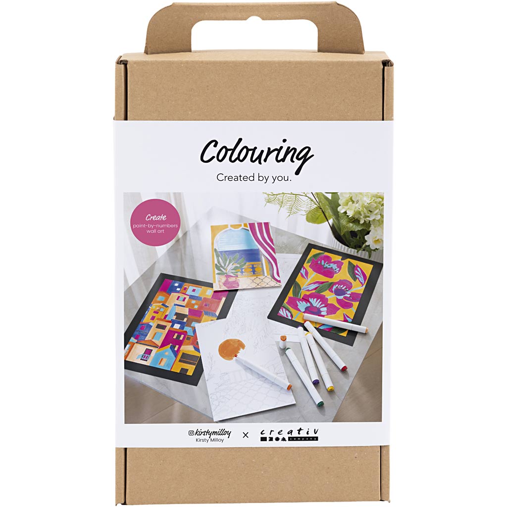 Creativ company hobbyset kleuren, schilderen volgens cijfers, markeerstiften, 1 doos