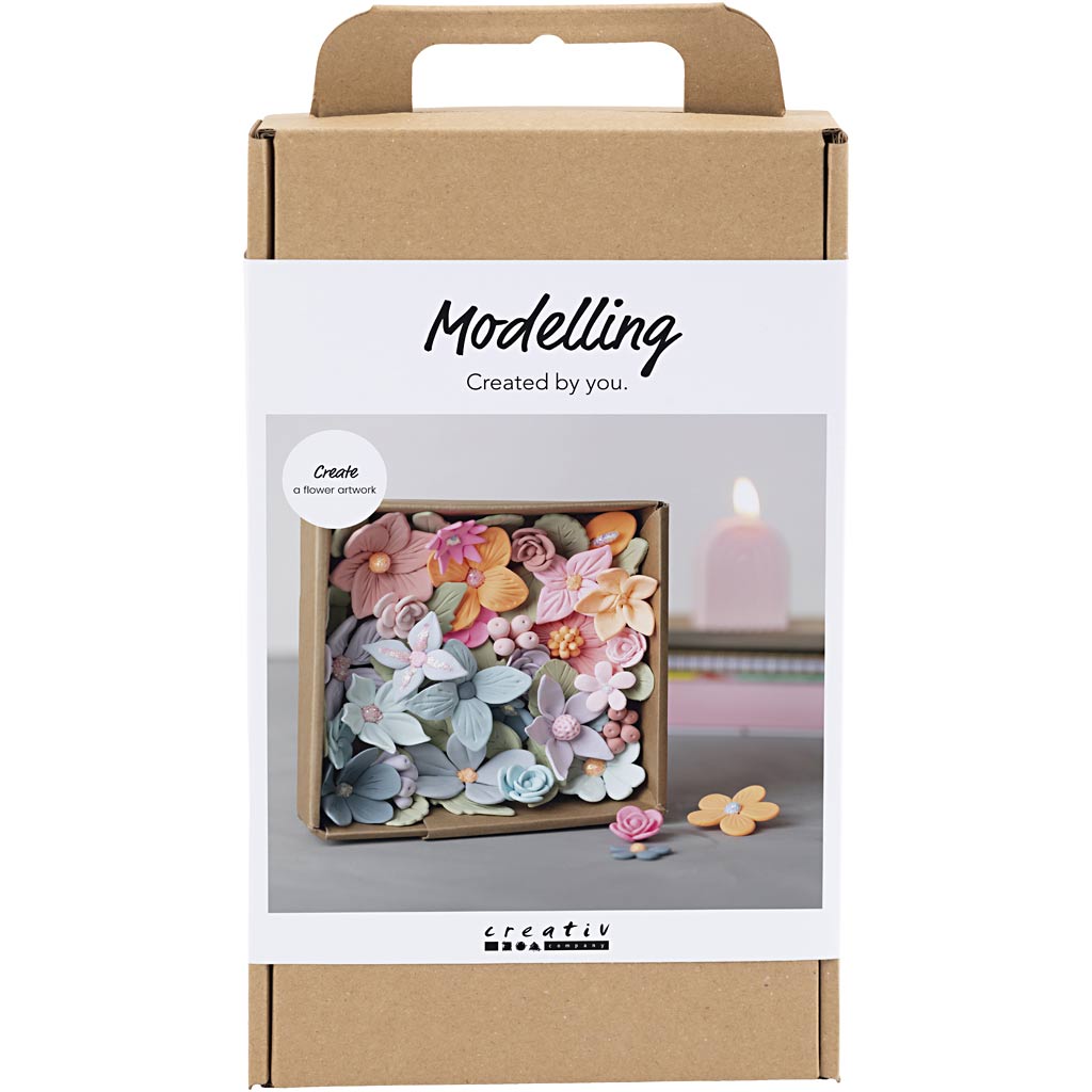 Creativ company hobbyset boetseren, bloemen, pastelkleuren, 1 doos