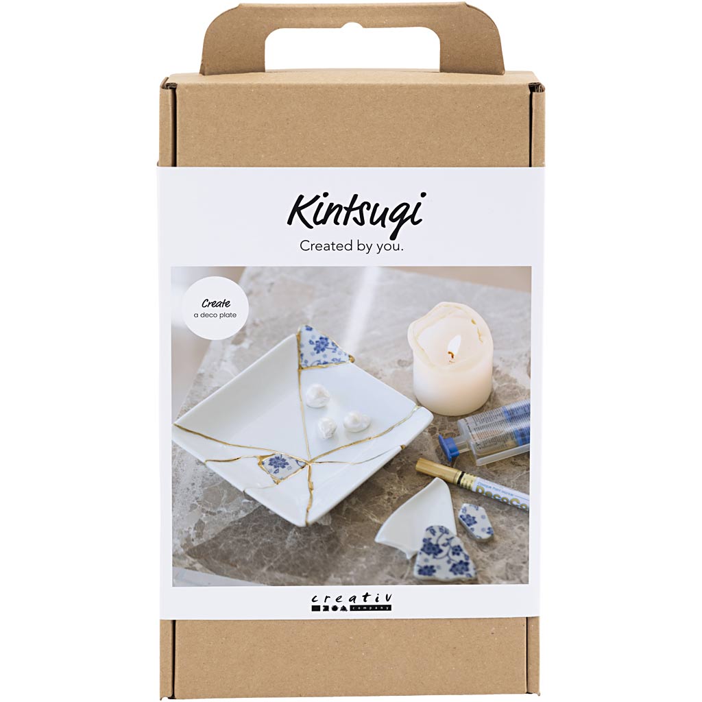 Creativ company hobbyset kintsugi, schaal, blauw, goud, wit, 1 doos