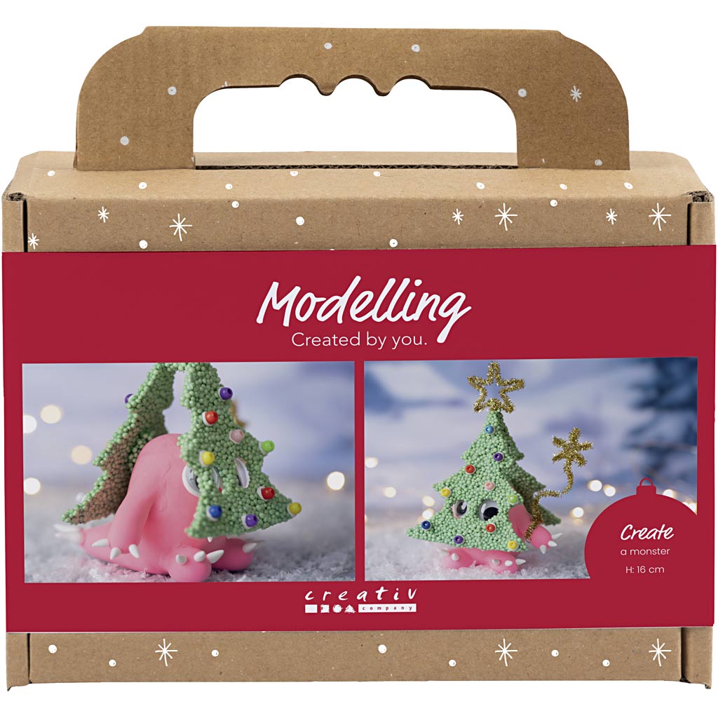 Creativ company mini hobbyset boetseren, kerstboommonster, diverse kleuren, 1 doos