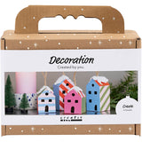 Creativ company mini hobby set decoration, houses, colorful, 1 box