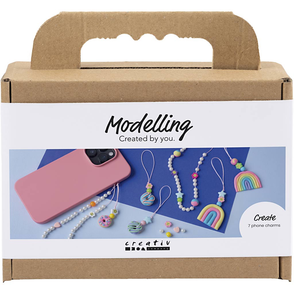 Creativ company mini hobbyset boetseren, mobiele bedel, diverse kleuren, 1 doos