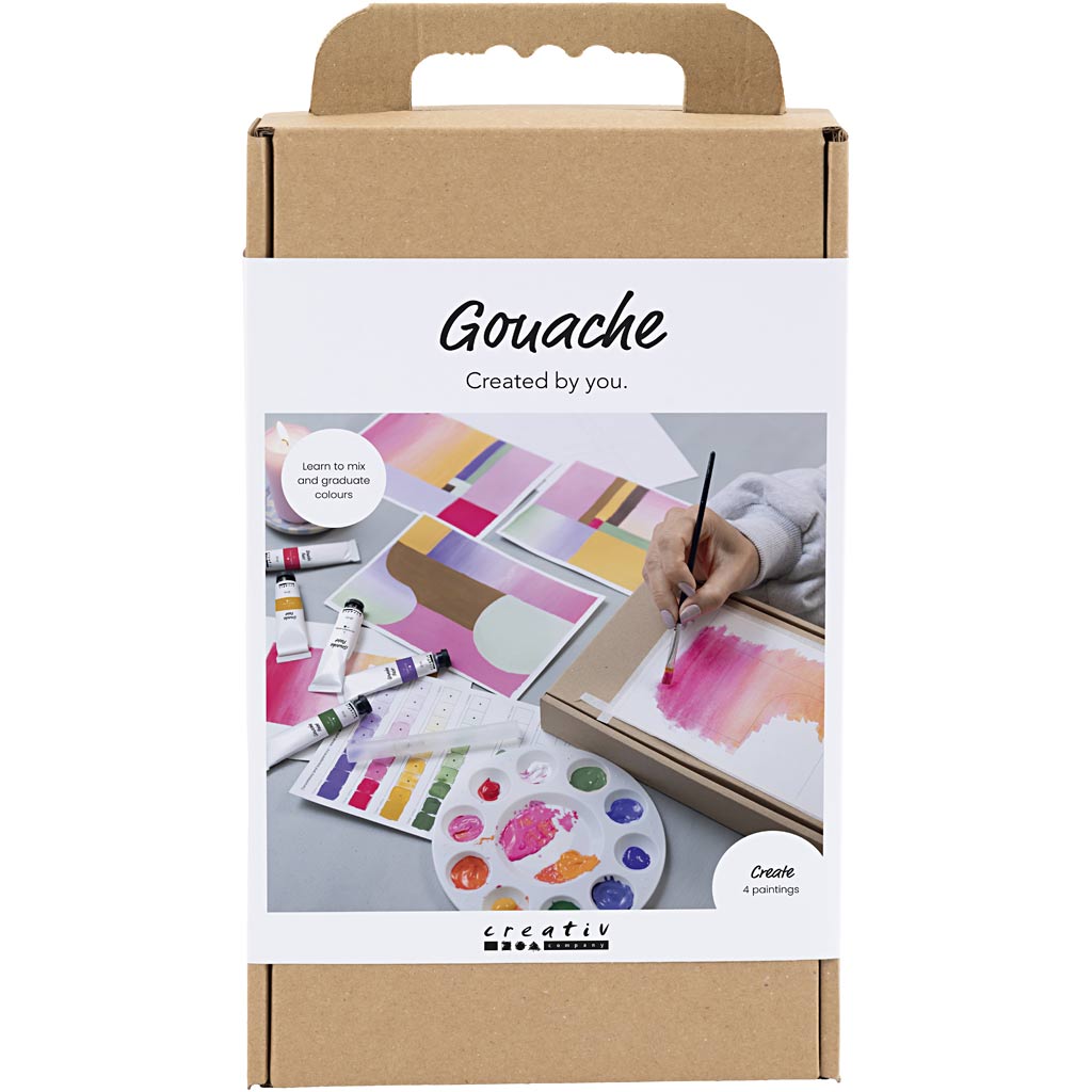 Creativ company hobbyset gouache, schilderijen, diverse kleuren, 1 doos