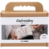 Creativ company mini hobby set embroidery, make-up bag, cream, 1 box