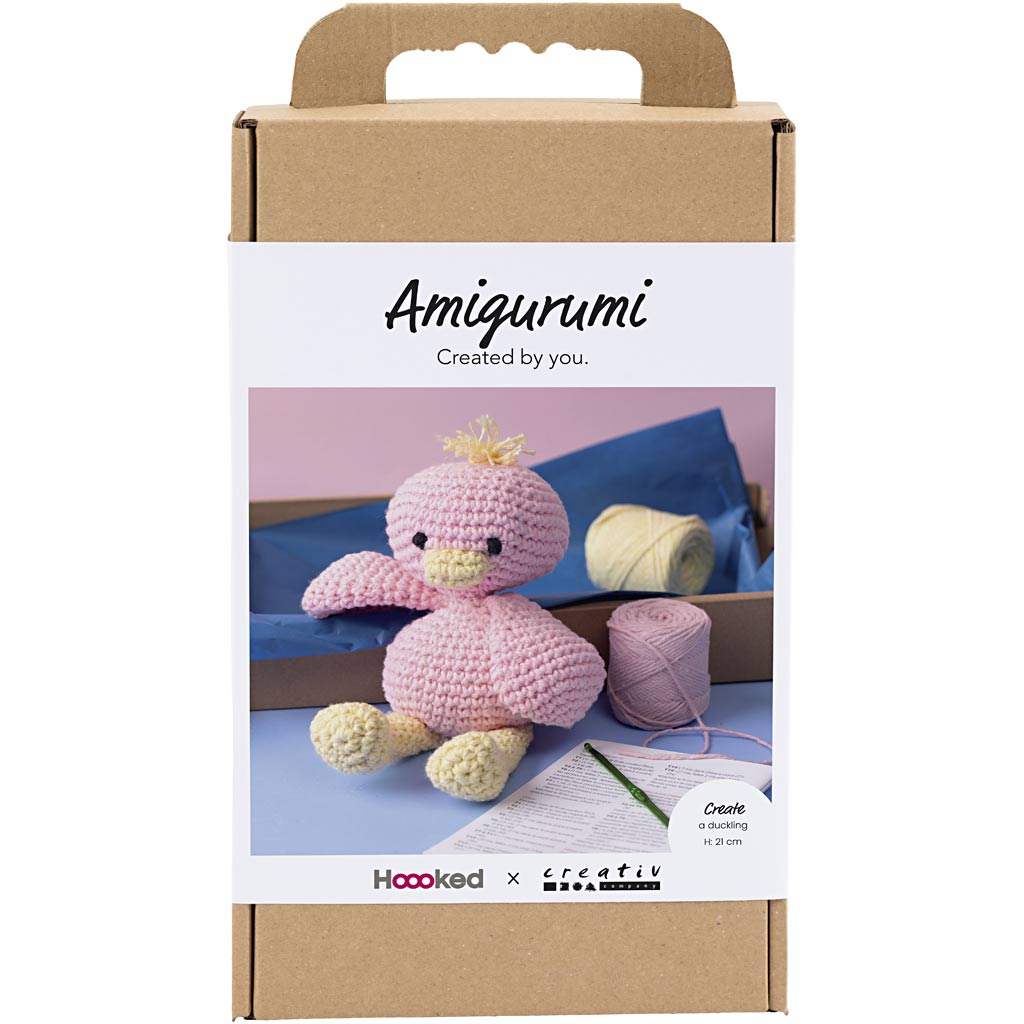 Creativ company hobbyset amigurumi, eendje, lichtroze, lichtgeel, 1 doos