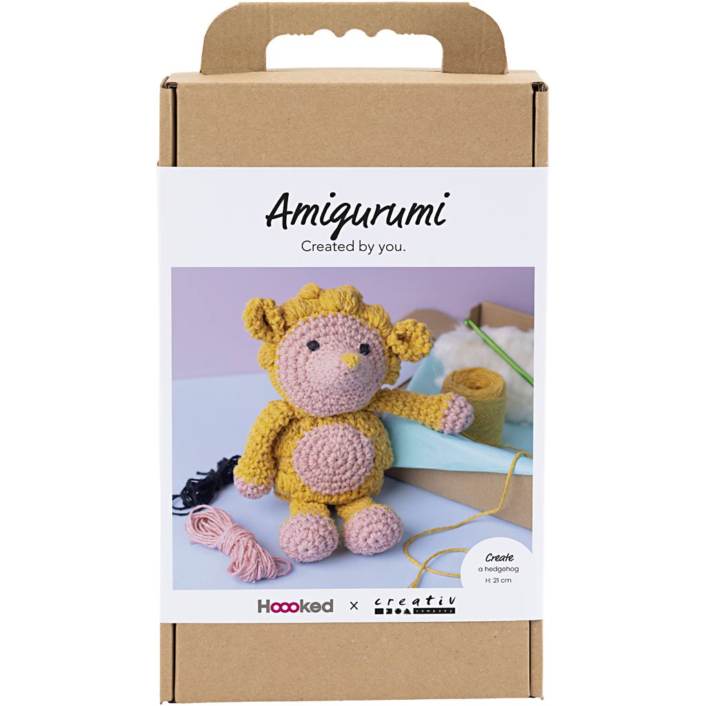 Creativ company hobbyset amigurumi, egel, lichtroze, warm geel, 1 doos