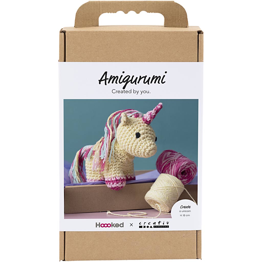 Creativ company hobbyset amigurumi, eenhoorn, regenboogkleuren, 1 doos