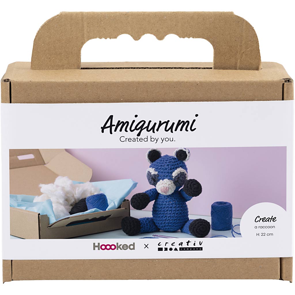Creativ company hobbyset amigurumi, wasbeer, zwart, blauw, 1 doos