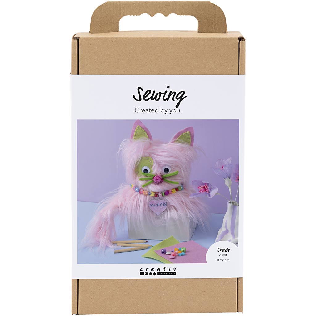 Creativ company hobbyset naaien, kat, diverse kleuren, 1 doos