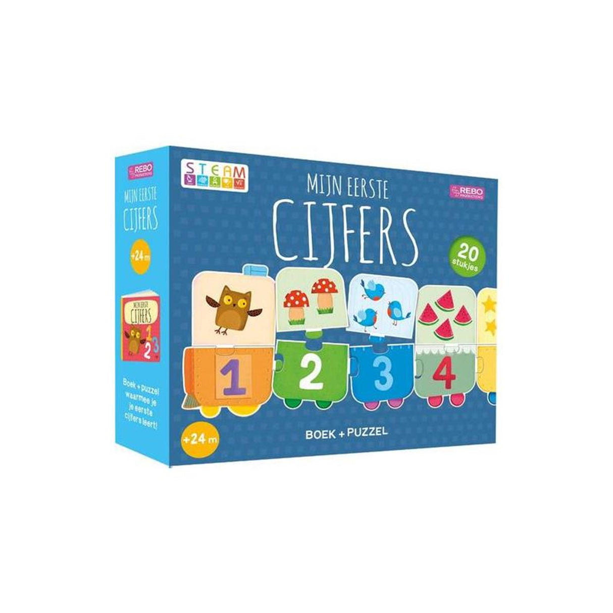 Rebo publishers my first numbers puzzle train + book | 2 pcs