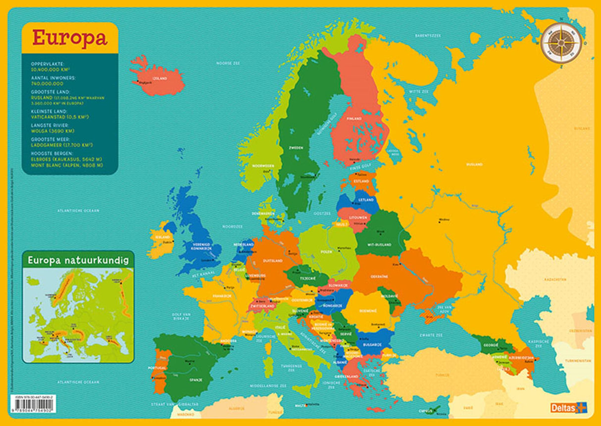 Deltas pädagogischer Untersetzer – Karte von Europa