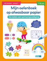 Cahier d'exercices Deltas, tables de multiplication en papier lavable (7-8 ans)