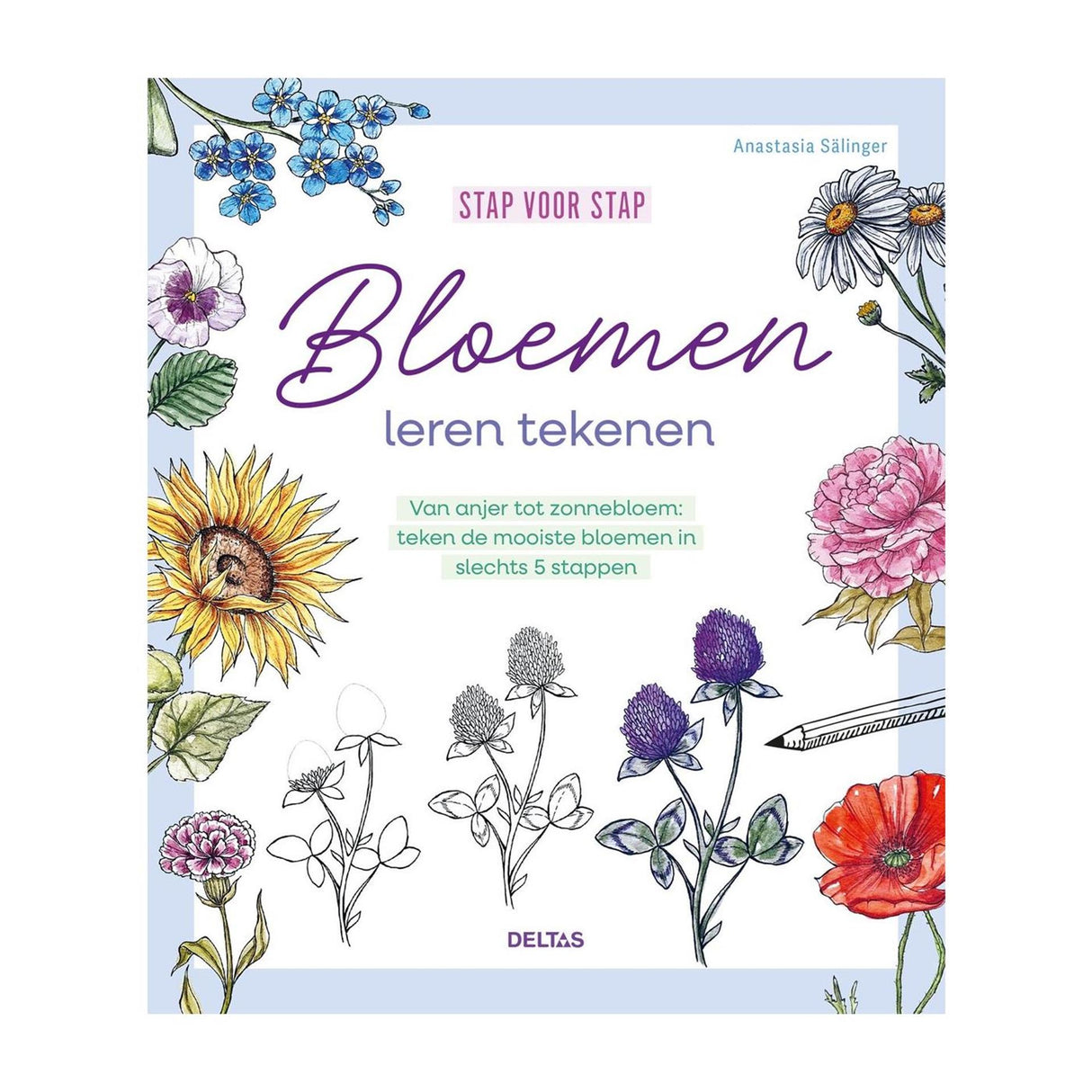 Deltas stap voor stap bloemen tekenen
