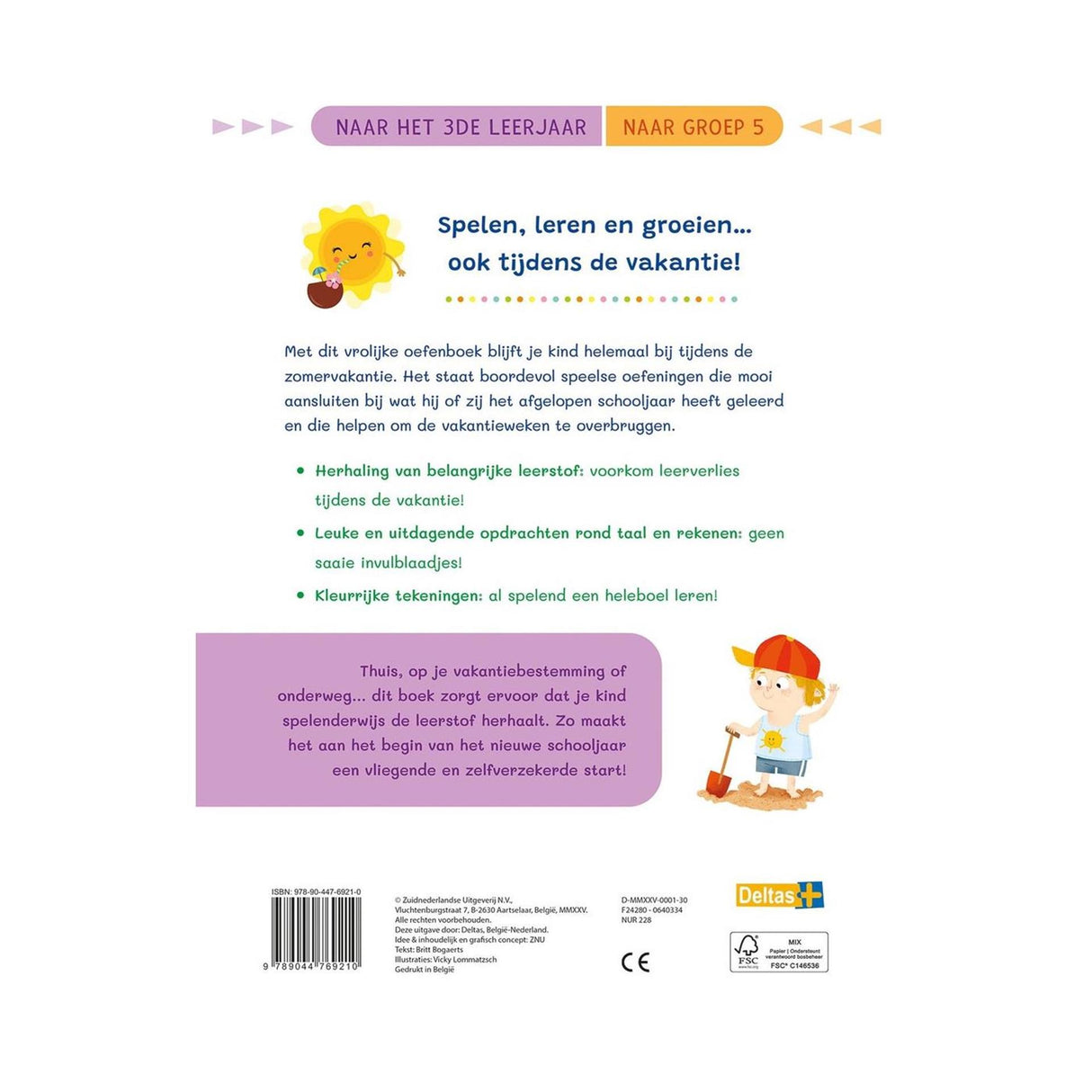 Deltas vakantie oefenpret leuke tel- en schrijfoefeningen - naar groep 5