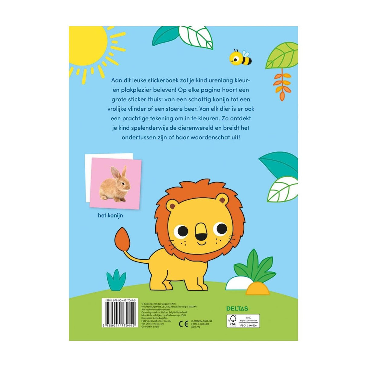 Libro da colorare e adesivi dei dolci animali Delta