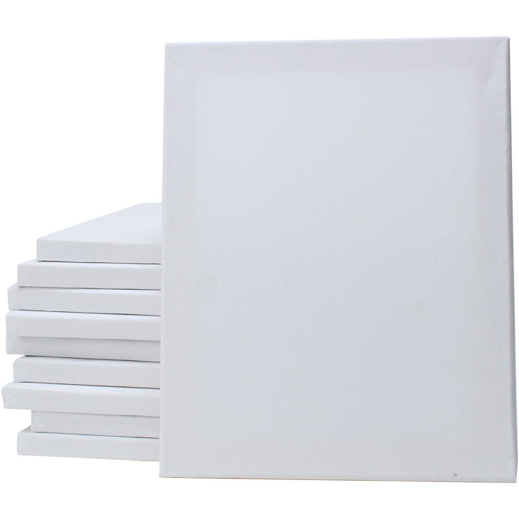 Creativ company stretched canvas, d: 1.6 cm, size 40x50 cm, 280 g, white, 20 pieces in a box