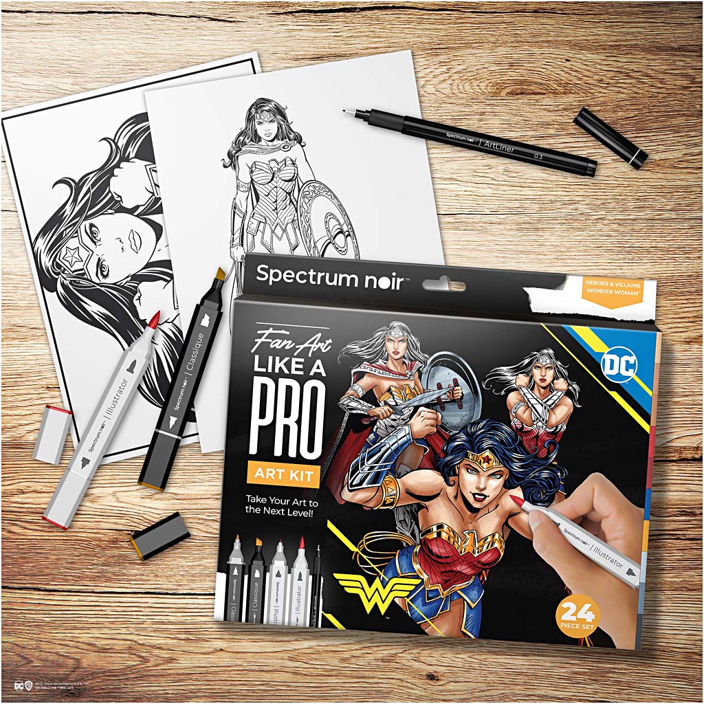 Creativ company hobby set illustration, wonder woman, various colors, 1 box